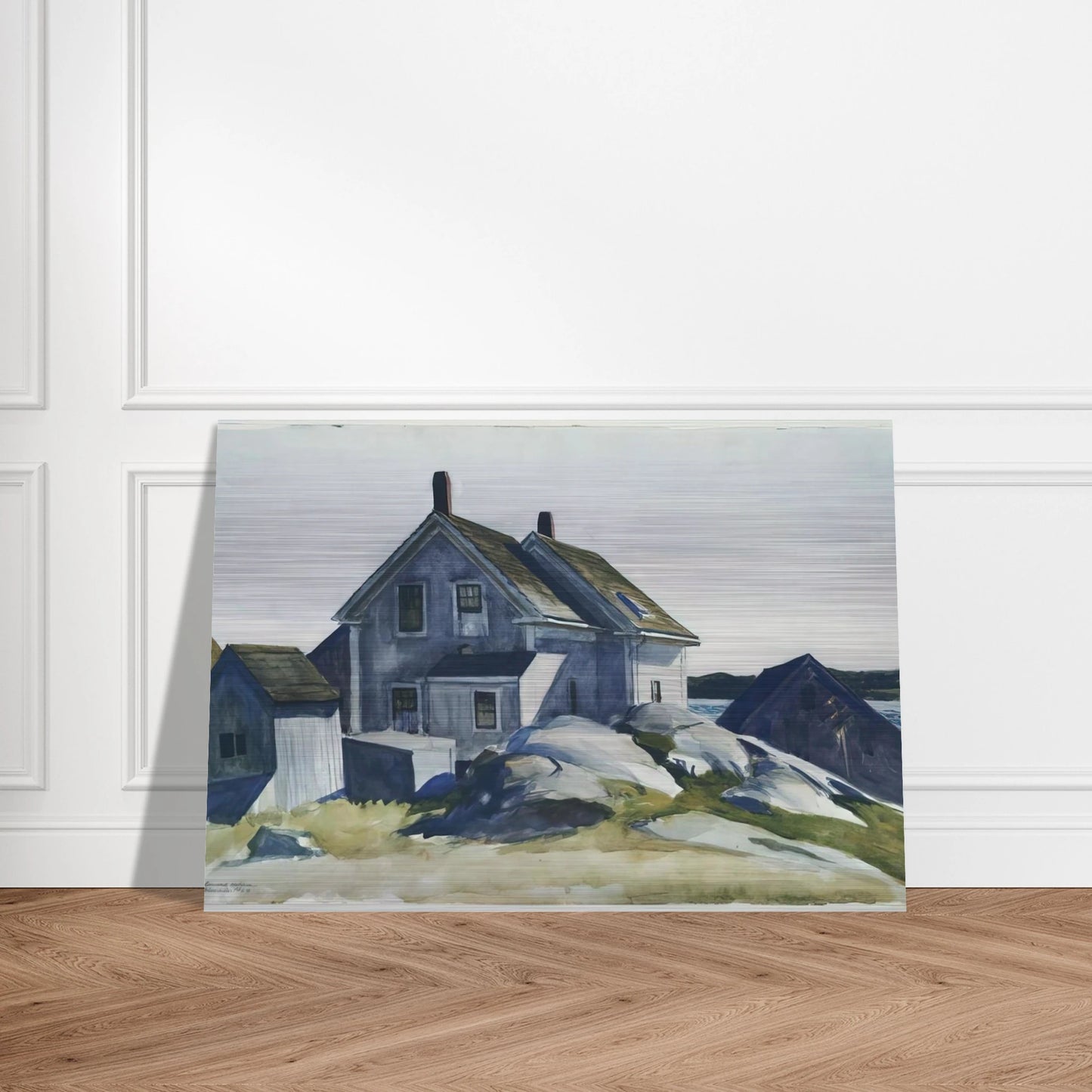 House at the Fort, Gloucester - Edward Hopper Brushed Aluminum Print - 70x100 cm / 28x40 inches | Edward Hopper Aluminum Print | Edward Hopper Prints