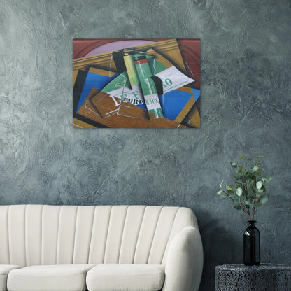 THE BORDEAUX BOTTLE 1915 - Juan Gris Brushed Aluminum Print - 70x100 cm / 28x40 inches | Juan Gris Aluminum Print | Juan Gris Prints