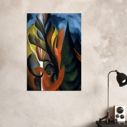 Maple and Cedar, Lake George - Georgia O'Keeffe Brushed Aluminum Print - 70x100 cm / 28x40 inches | Georgia O'Keeffe Aluminum Print | Georgia O'Keeffe Prints