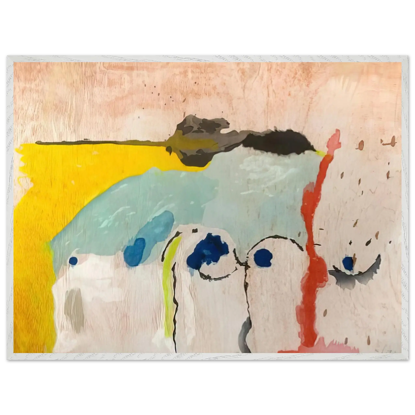 Helen Frankenthaler - Tales of Genji I - 1998 Wall art - 20x25 cm / 8x10 Inches - Premium Wooden Framed Poster With Fine Art Paper - Wood frame
