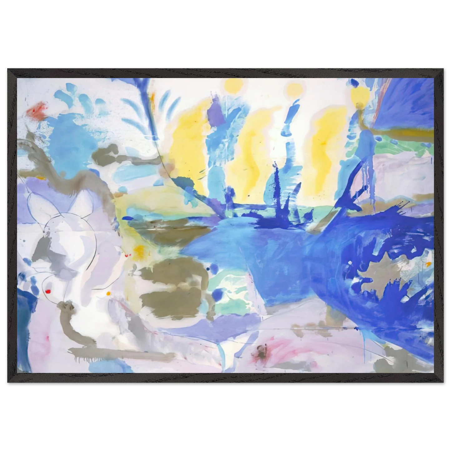 Helen Frankenthaler - Basque Beach - 1958 Wall art - 27x35 cm / 11x14 inches - Premium Wooden Framed Poster With Fine Art Paper-canvas - White frame