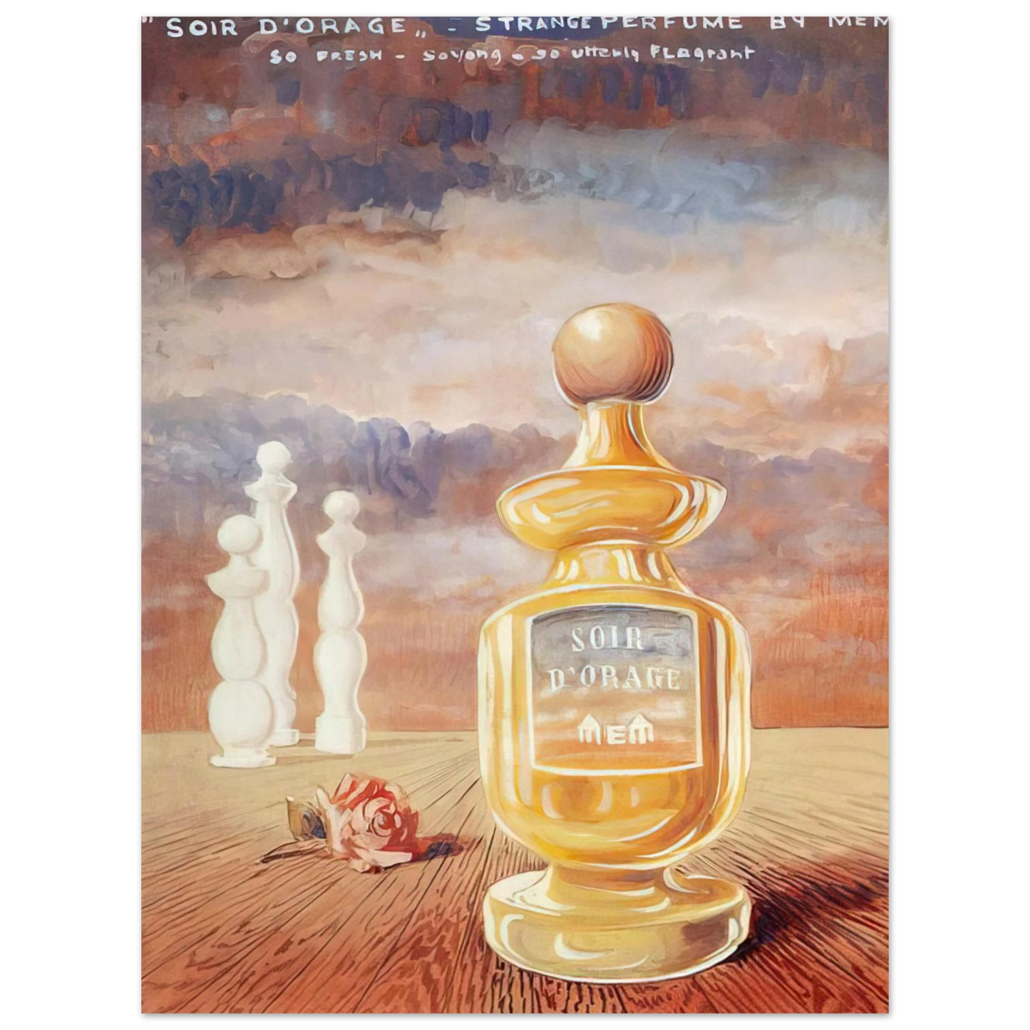 Rene Magritte - SOIR D ORAGE STRANGE PERFUME BY MEM  75x100 cm / 30x40inches Fine Art Poster