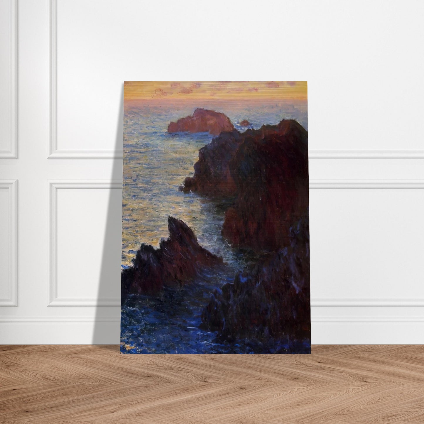 Rocky Point at Port-Goulphar - claude monet Brushed Aluminum Print - 70x100 cm / 28x40 inches | claude monet Aluminum Print | claude monet Prints