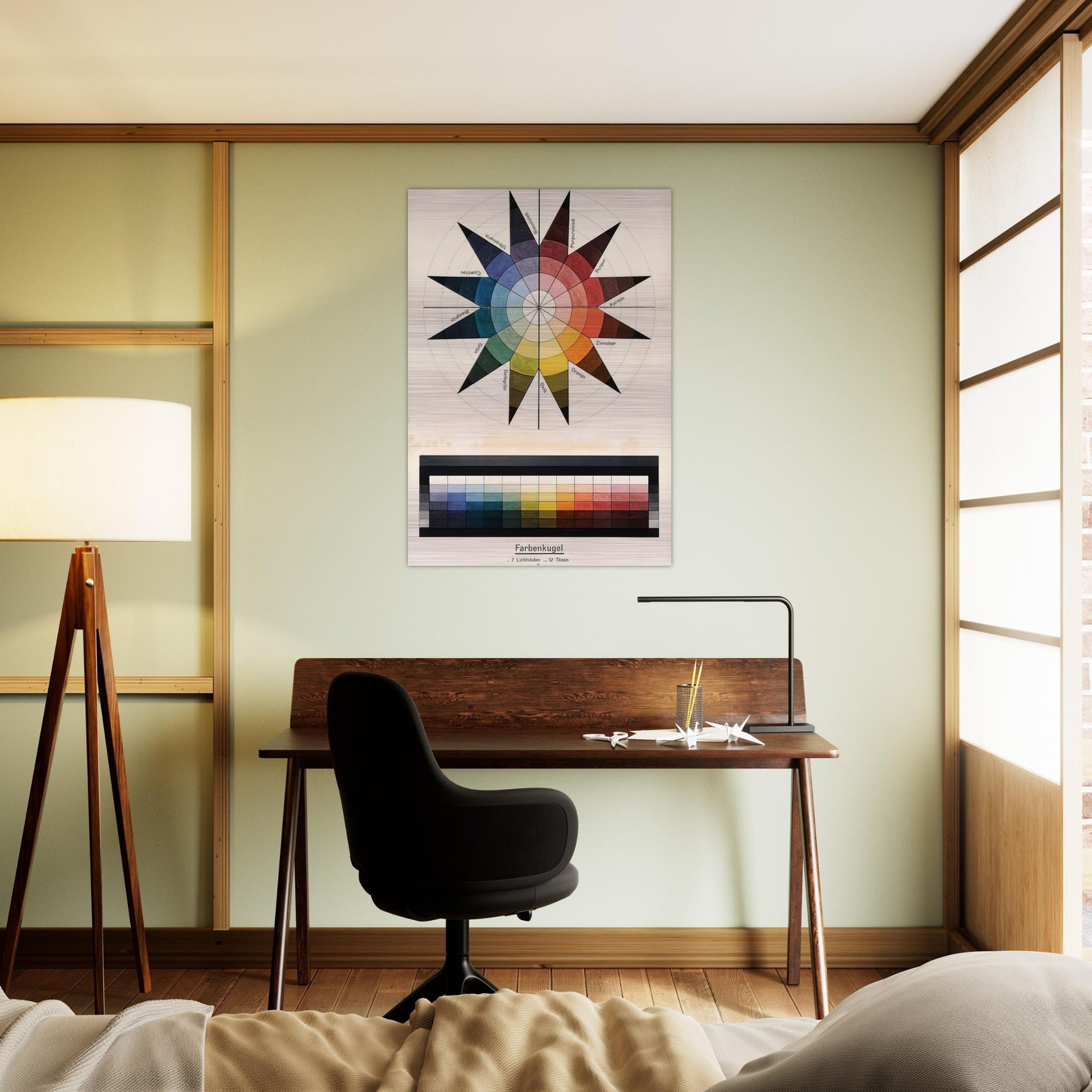 Farbenkugel in 7 Lichtstufen und 12 Tönen - 1921 - Johannes Itten Brushed Aluminum Print - 70x100 cm / 28x40 inches | Johannes Itten Aluminum Print | Johannes Itten Prints