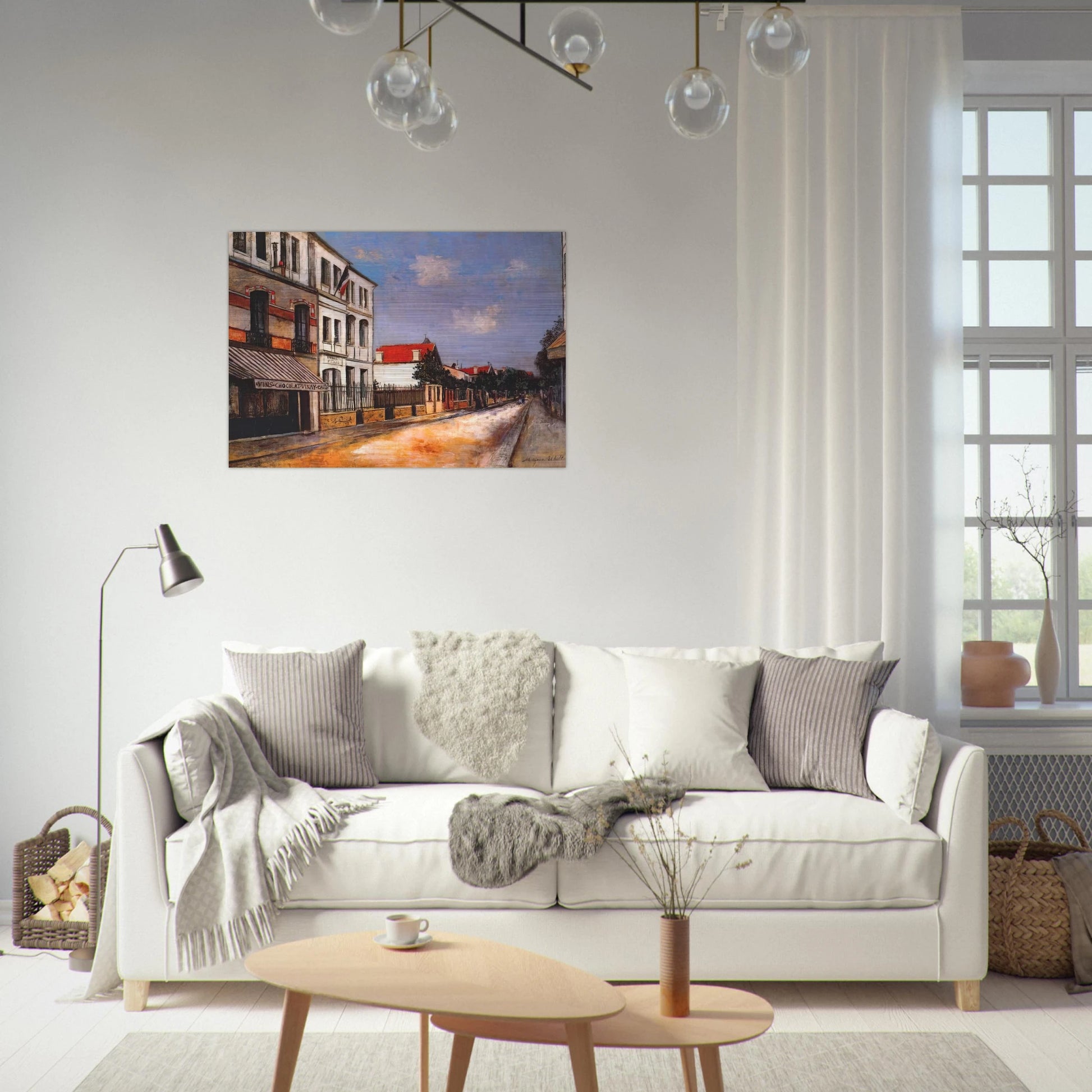 ASNIERES STREET - Maurice Utrillo Brushed Aluminum Print - 70x100 cm / 28x40 inches | Maurice Utrillo Aluminum Print | Maurice Utrillo Prints