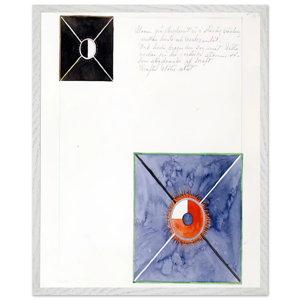 Hilma af Klint - ATOM SERIES NO 8 ATOM ON THE ETHER PLANE IS IN CONSTANT CHANGE BETWEEN REST AND ACTIVITY AT THE 1917 Wall art - 28x43  cm / XL (11x17 Inches) - Fine Art Poster - -