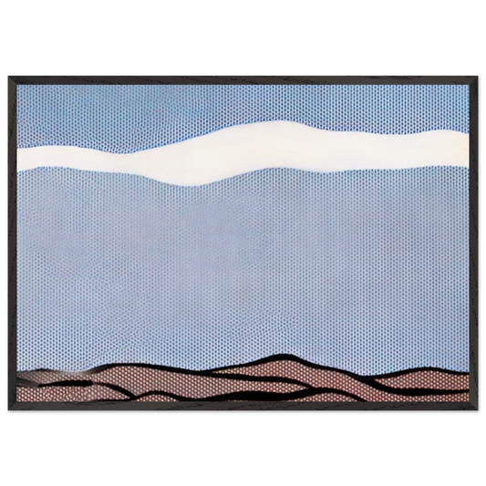 LANDSCAPE 1964 - Roy Lichtenstein 70x100 cm / 28x40 inches Framed Art Print – Black Wooden Frame