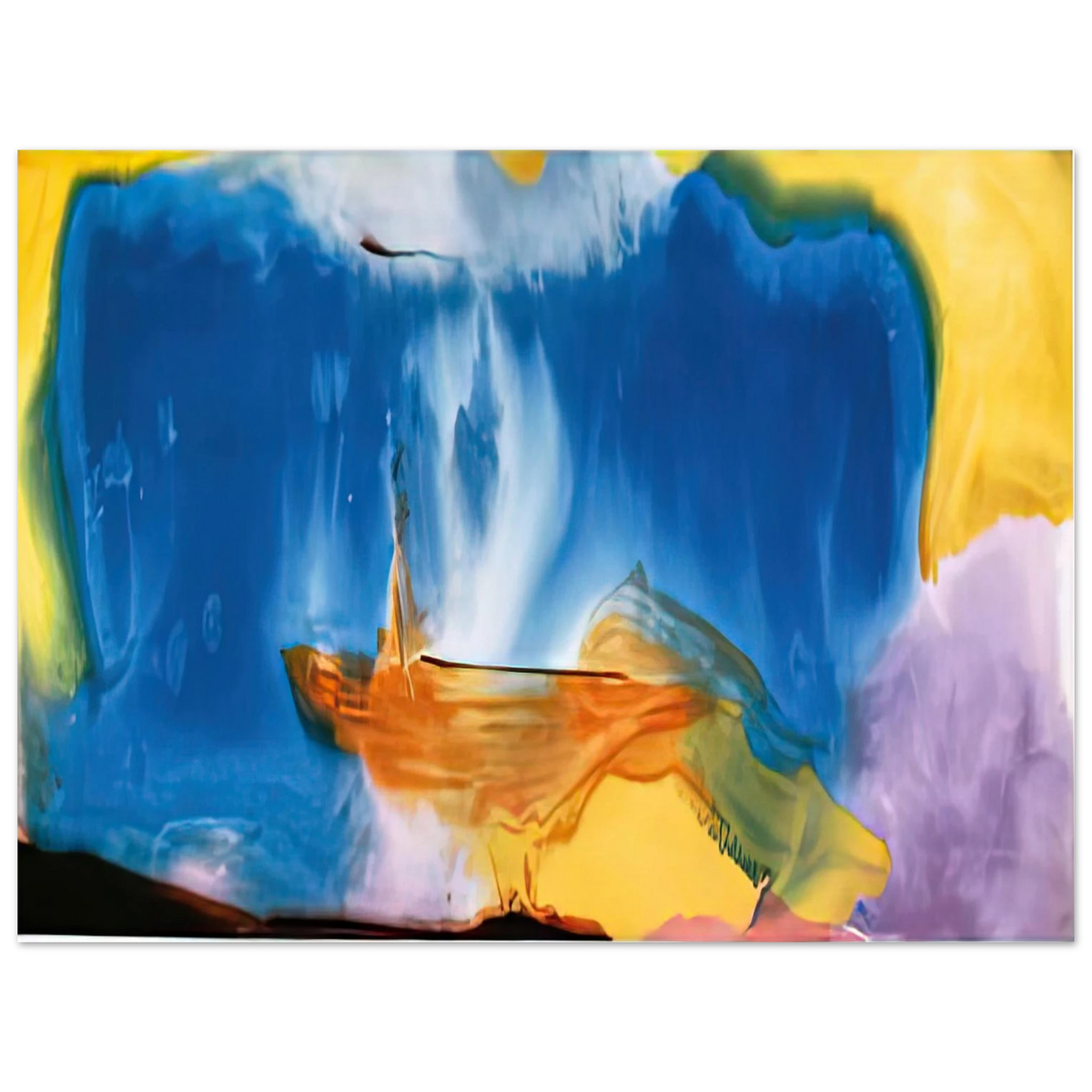 Helen Frankenthaler - Moveable Blue, 1973- Wall Art - 21x29.7 cm / 8x12" - Fine Art Poster-canvas - -