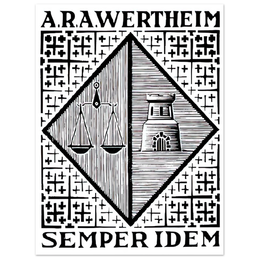 MC Escher - BOOKPLATE A R A WERTHEIM Wall Art - 21x29.7 cm / 8x12" - Fine Art Poster-canvas - -