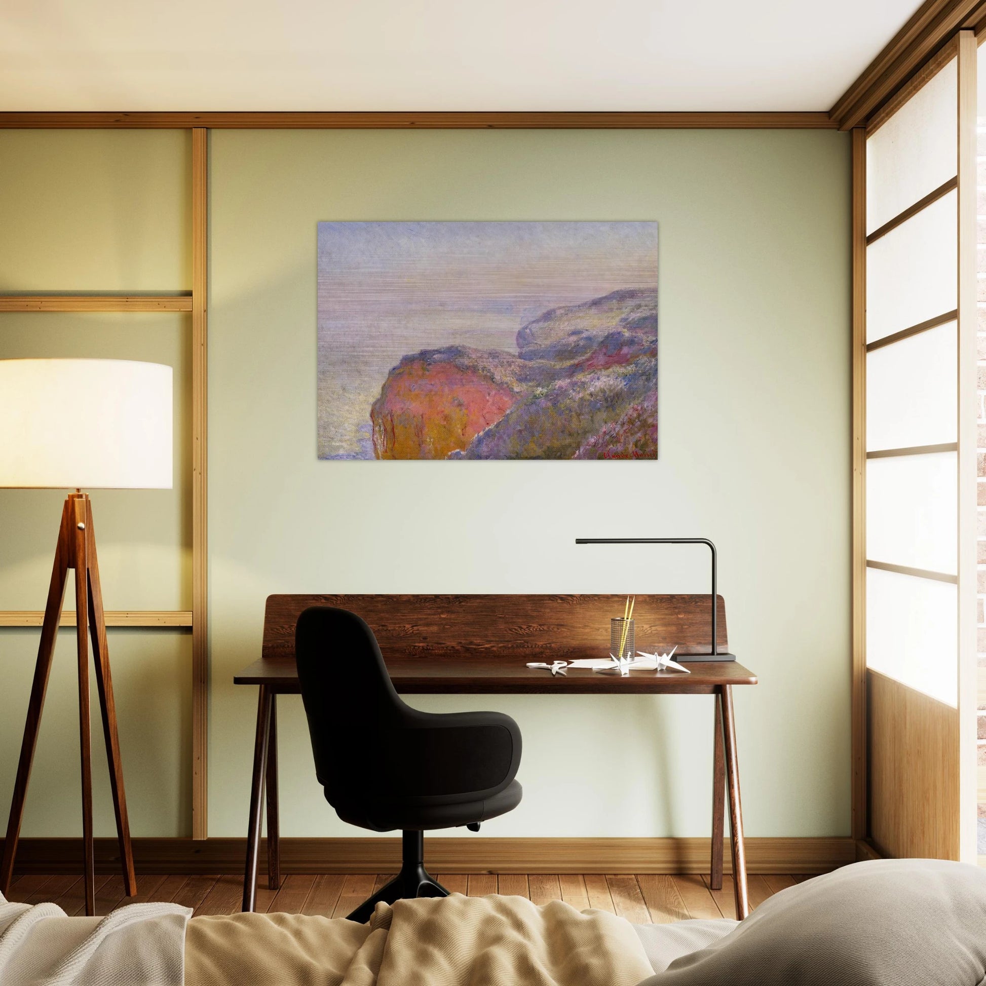 Cliff near Dieppe in the Morning - claude monet Brushed Aluminum Print - 70x100 cm / 28x40 inches | claude monet Aluminum Print | claude monet Prints