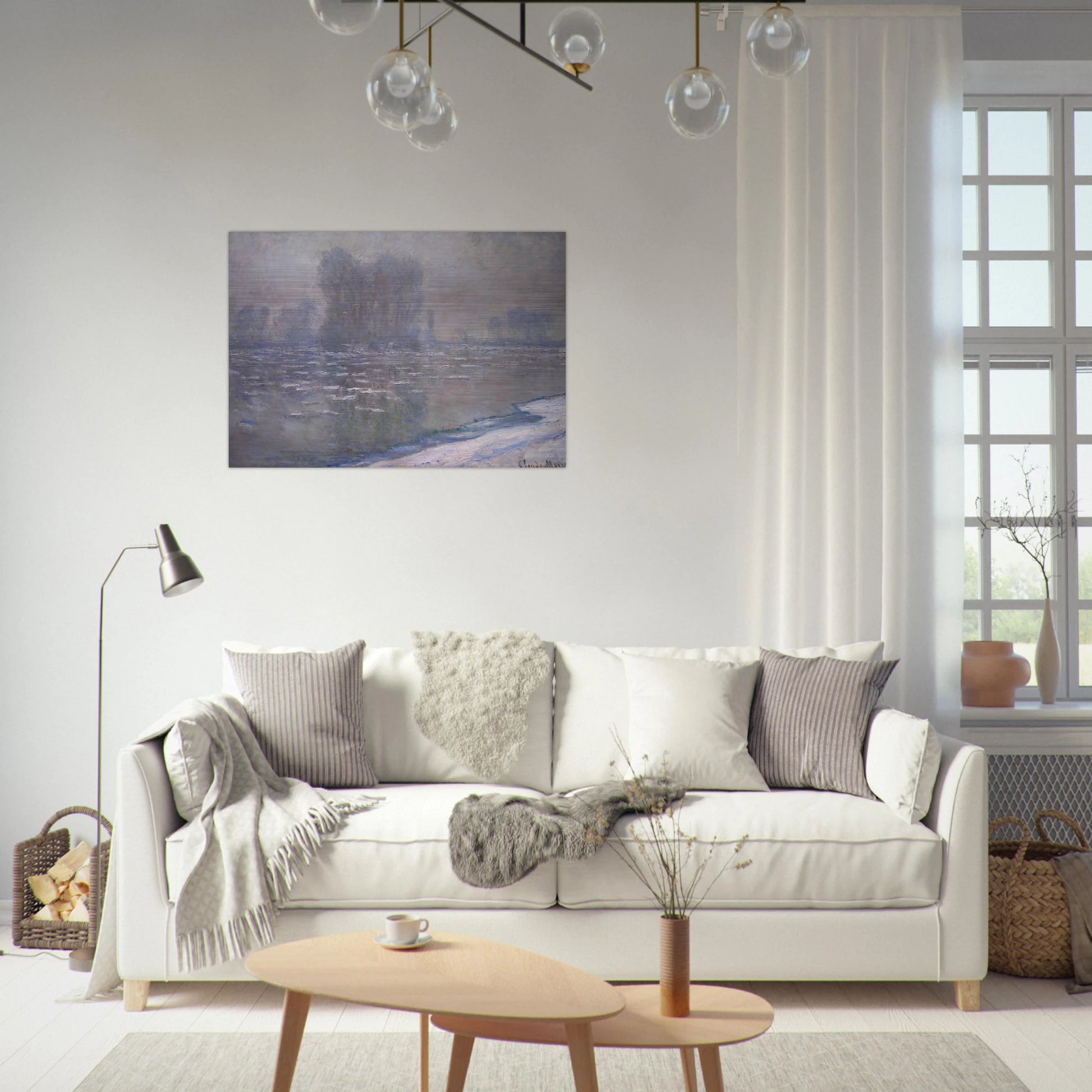 Ice Floes, Misty Morning - claude monet Brushed Aluminum Print - 70x100 cm / 28x40 inches | claude monet Aluminum Print | claude monet Prints