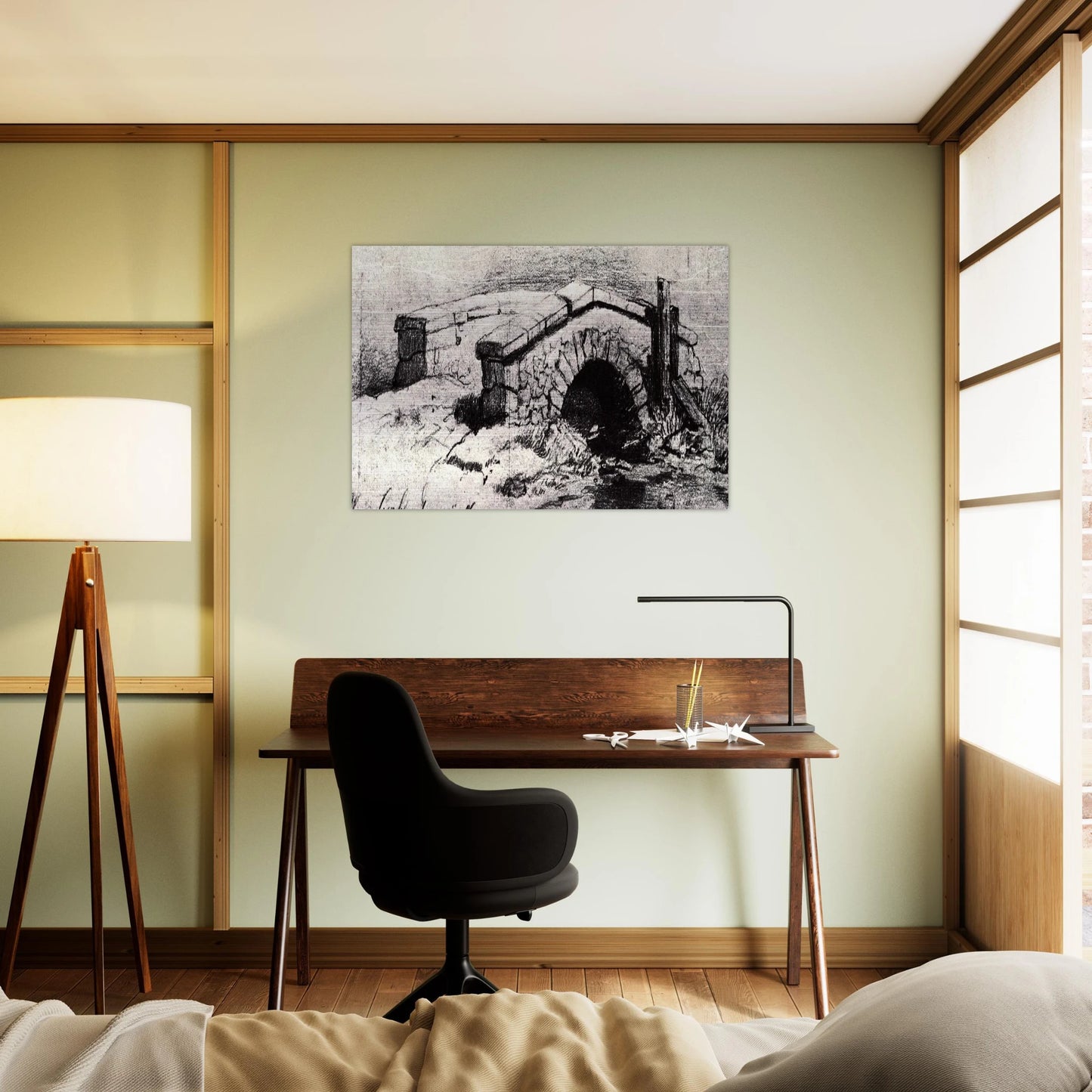 The Bridge - Vincent van Gogh Brushed Aluminum Print - 70x100 cm / 28x40 inches | Vincent van Gogh Aluminum Print | Vincent van Gogh Prints