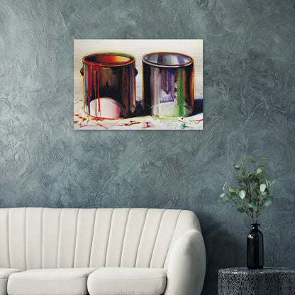 Two Paint Cans - 1987 - Wayne Thiebaud Brushed Aluminum Print - 70x100 cm / 28x40 inches | Wayne Thiebaud Aluminum Print | Wayne Thiebaud Prints