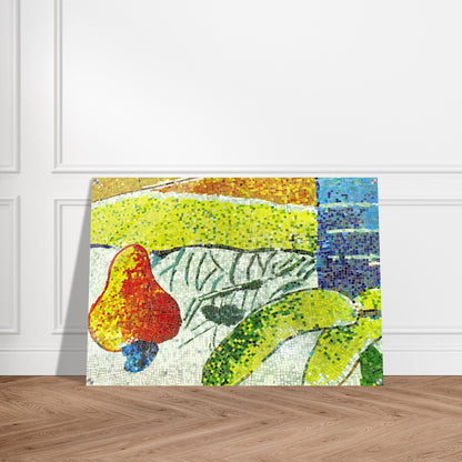 Caju e Bananas - Naïve Art Primitivism - Aldemir Martins Acrylic Print - 70x100 cm / 28x40″ inches