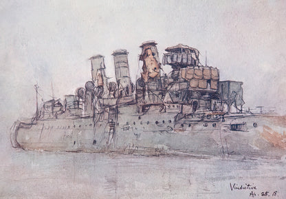 Drawing of Vindictive | HMS Vindictive Fine Art Print | RedKalion