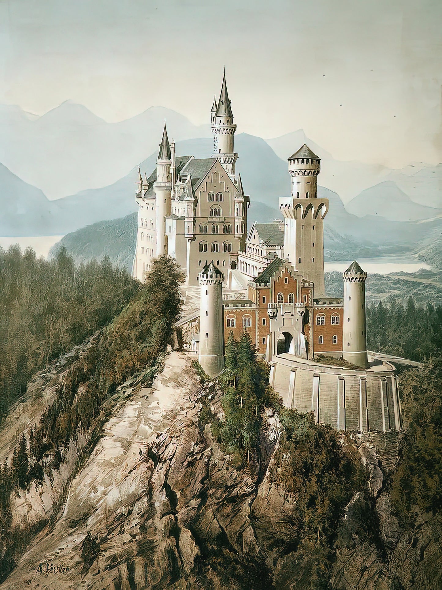 Hitler Castle Painting: Neuschwanstein Art Print | RedKalion