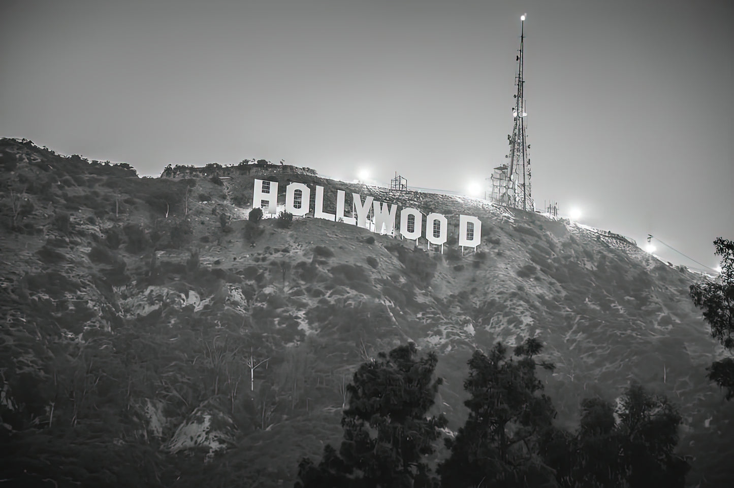 Hollywood Sign in the Night Art Print | Premium Fine Art Print | RedKalion