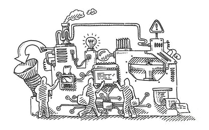 Machine Drawing Art Print | Premium Fine Art Reproduction | RedKalion