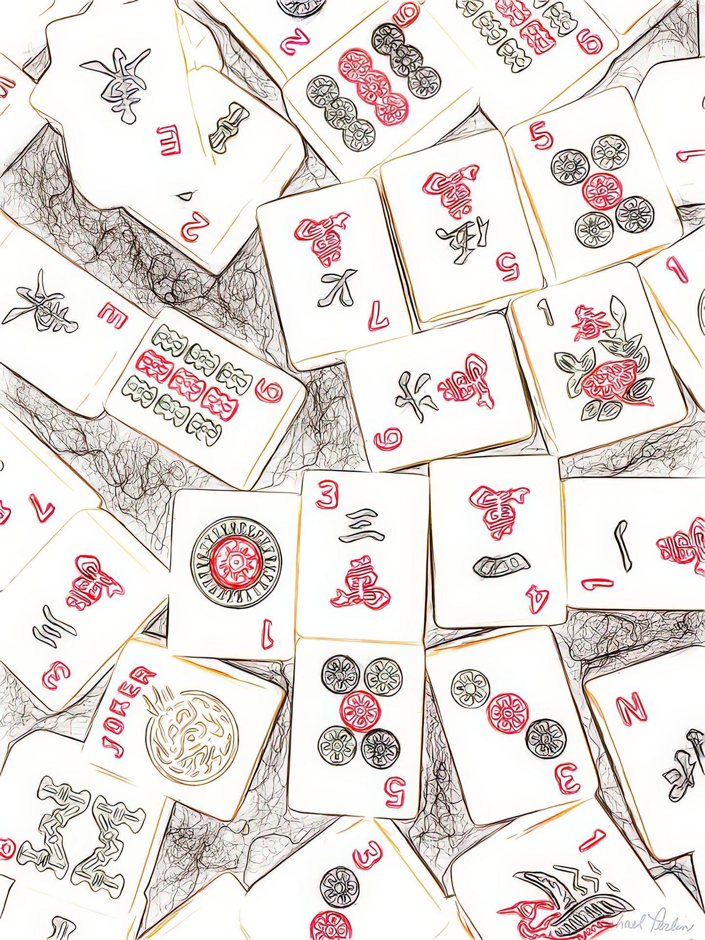 Mahjong Art Print | Premium Fine Art Print | RedKalion