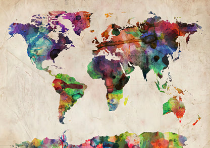 Map Art: World Map Waterwatercolor Fine Art Print | RedKalion