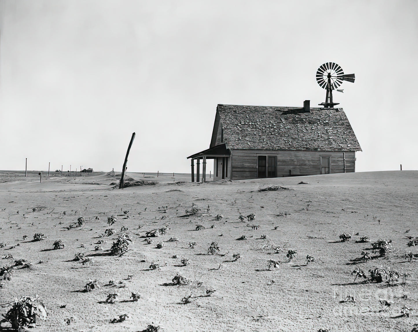 Photographs of the Dust Bowl: Dust Bowl Farm in Texas Art Print | RedKalion