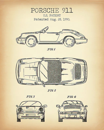 Porsche 911 Vintage Poster Art Print | RedKalion