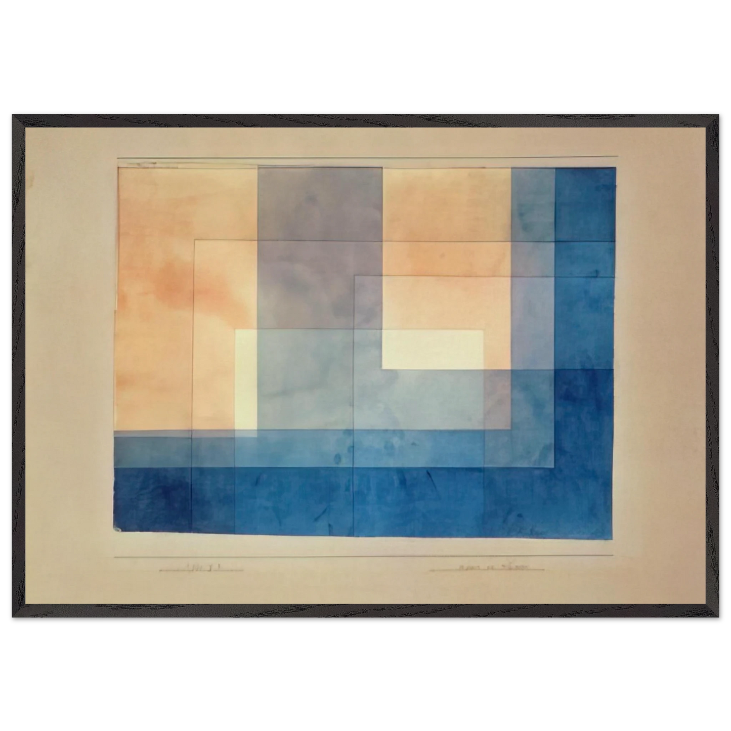HOUSE ON THE WATER 1930 - Paul Klee 70x100 cm / 28x40 inches Framed Art Print – Black Wooden Frame