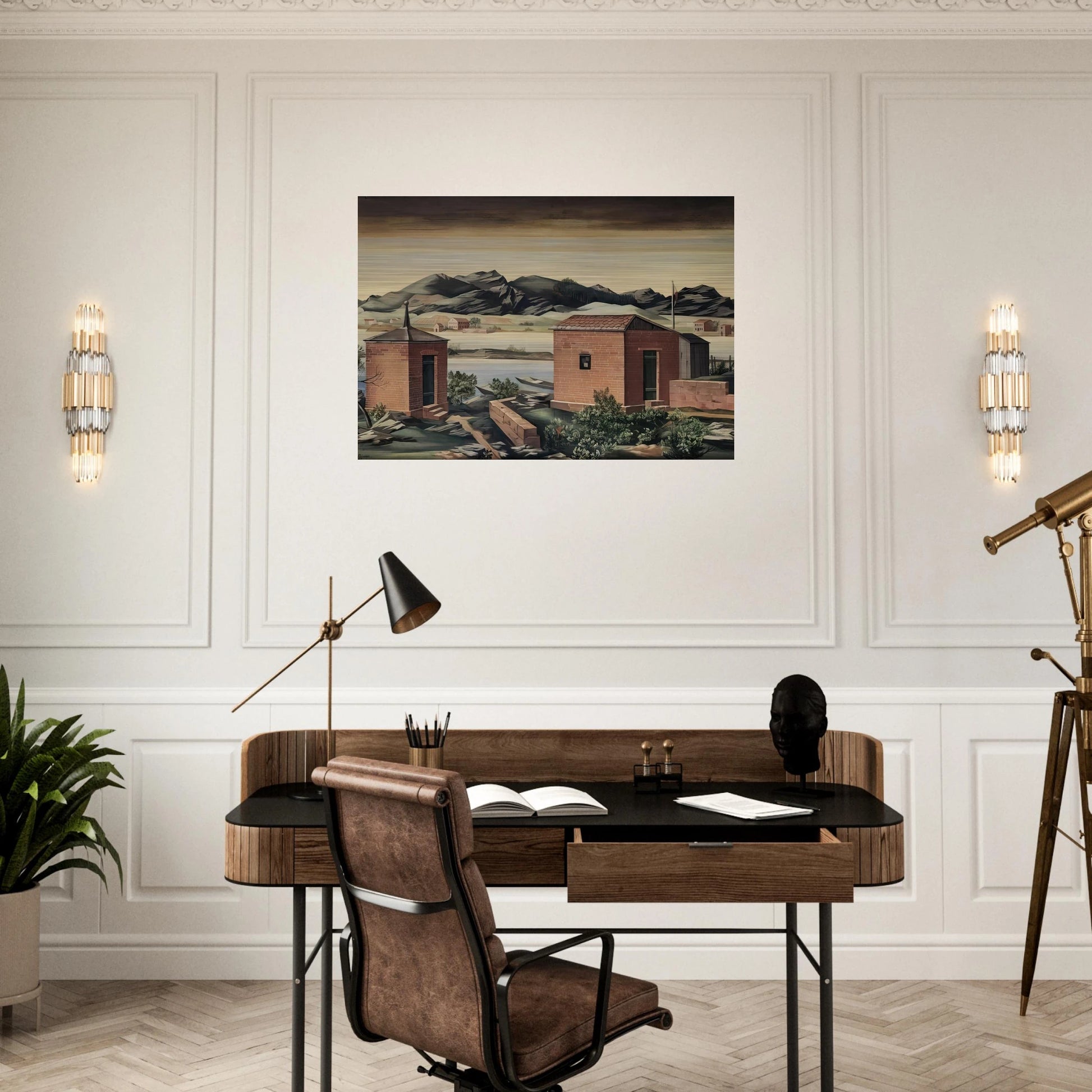Imbarcadero a Zurigo - 1927 - Julius Bissier Brushed Aluminum Print - 70x100 cm / 28x40 inches | Julius Bissier Aluminum Print | Julius Bissier Prints
