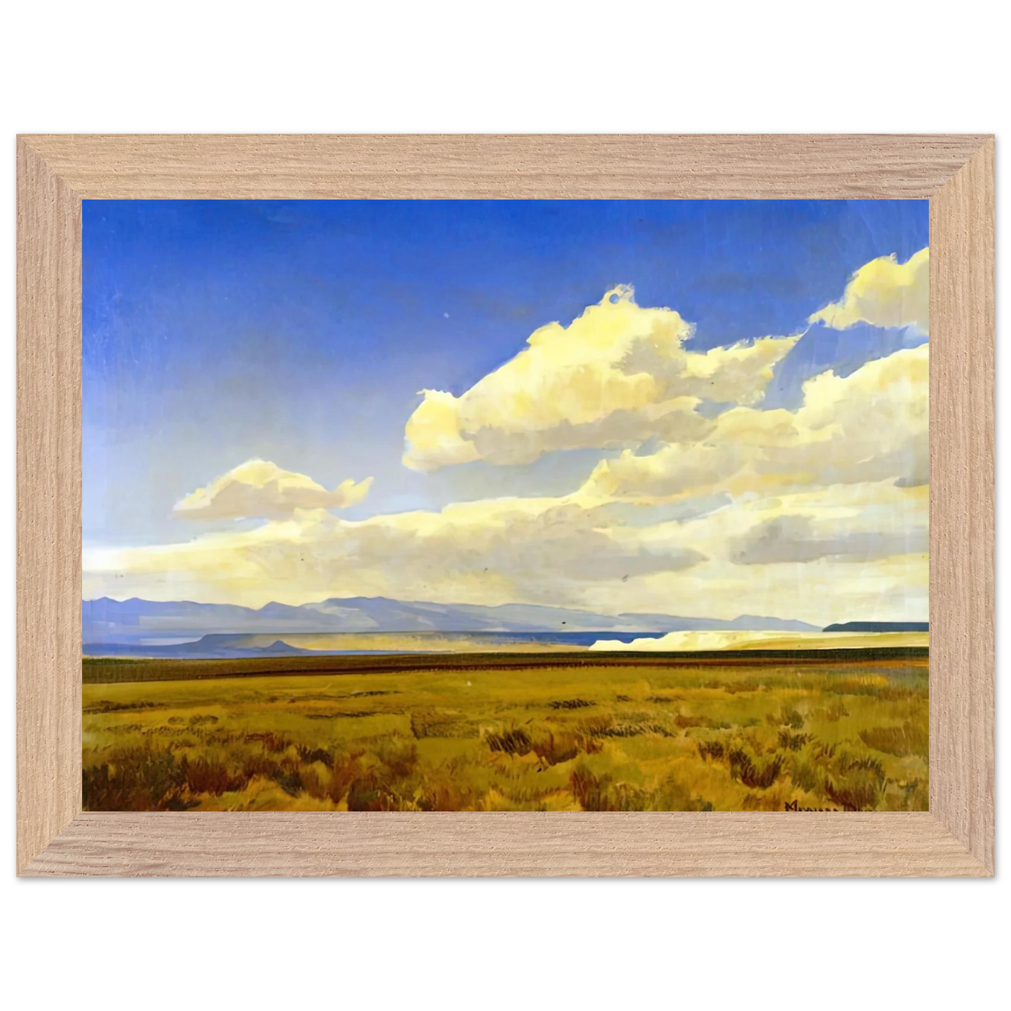 Maynard Dixon - WIND OF WYOMING 1936 Wall art - 30x45 cm / 12x18 inches - Premium Wooden Framed Poster With Fine Art Paper-canvas - White frame