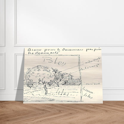 Orchard and House with Orange Roof - Vincent van Gogh Brushed Aluminum Print - 70x100 cm / 28x40 inches | Vincent van Gogh Aluminum Print | Vincent van Gogh Prints