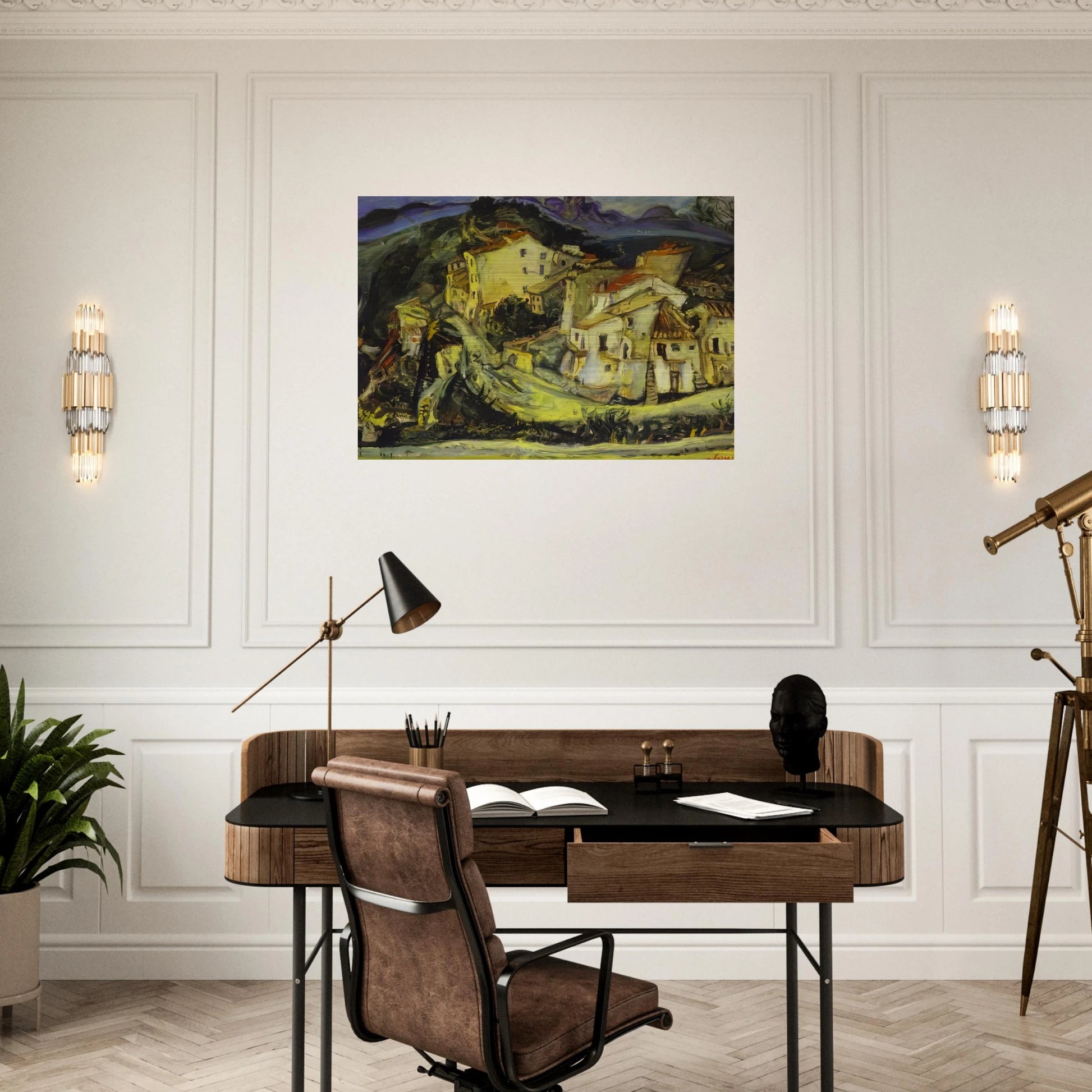 HOUSES OF CAGNES - Chaim Soutine Brushed Aluminum Print - 70x100 cm / 28x40 inches | Chaim Soutine Aluminum Print | Chaim Soutine Prints