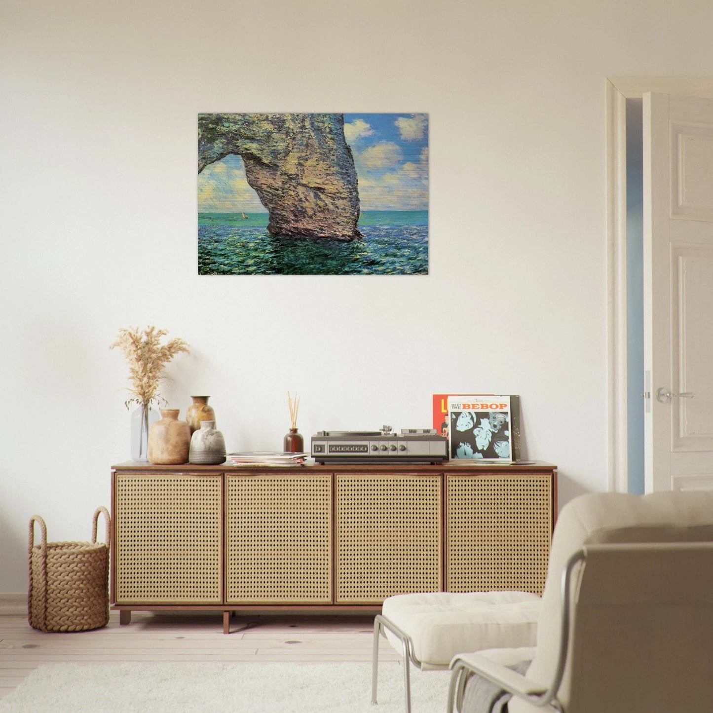 The Manneport at High Tide - claude monet Brushed Aluminum Print - 70x100 cm / 28x40 inches | claude monet Aluminum Print | claude monet Prints