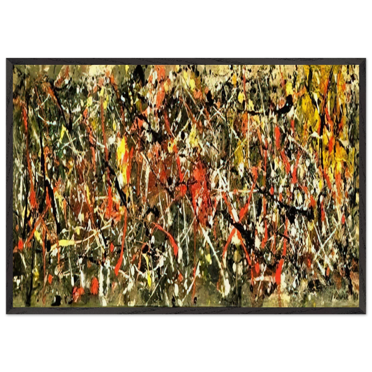 NUMBER 25 - Jackson Pollock 70x100 cm / 28x40 inches Framed Art Print – Black Wooden Frame