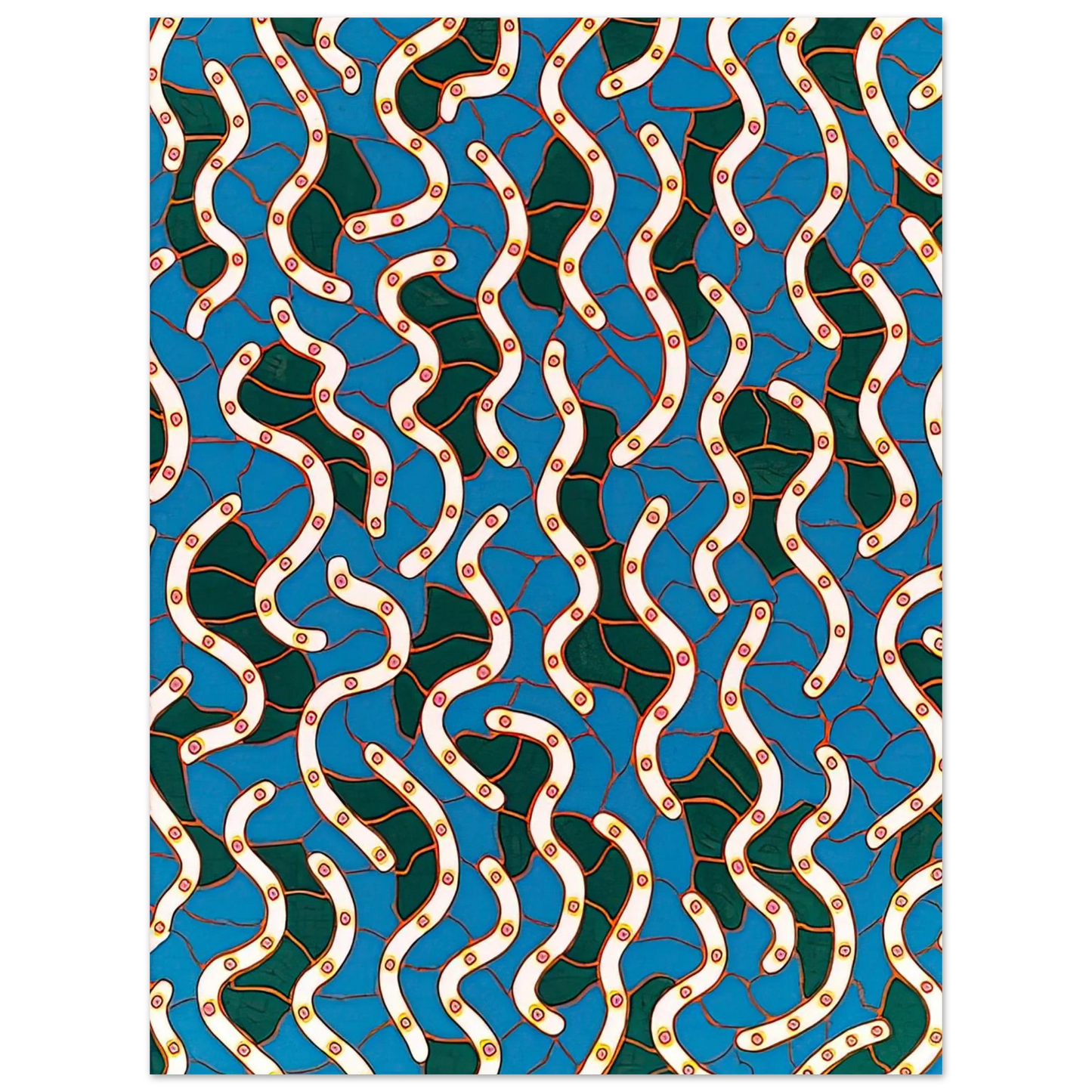 Yayoi Kusama - WAVES ON THE HUDSON RIVER 1988 Fine Art Poster