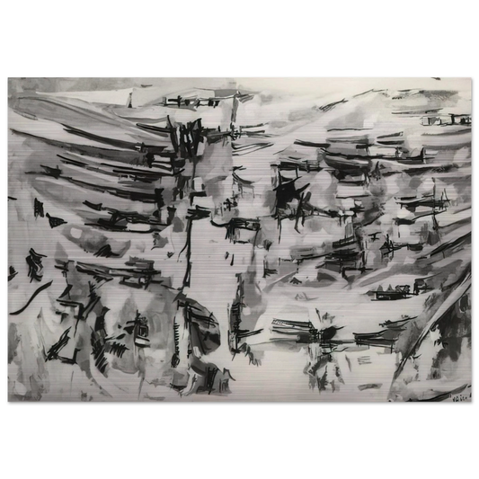 Composition - 1955 - Maria Helena Vieira da Silva Brushed Aluminum Print - 70x100 cm / 28x40 inches | Maria Helena Vieira da Silva Aluminum Print | Maria Helena Vieira da Silva Prints