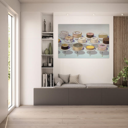 Cakes - 1963 - Wayne Thiebaud Art Prints - 100x150 cm / 40x60″ inches | Wayne Thiebaud Poster | Wayne Thiebaud Prints