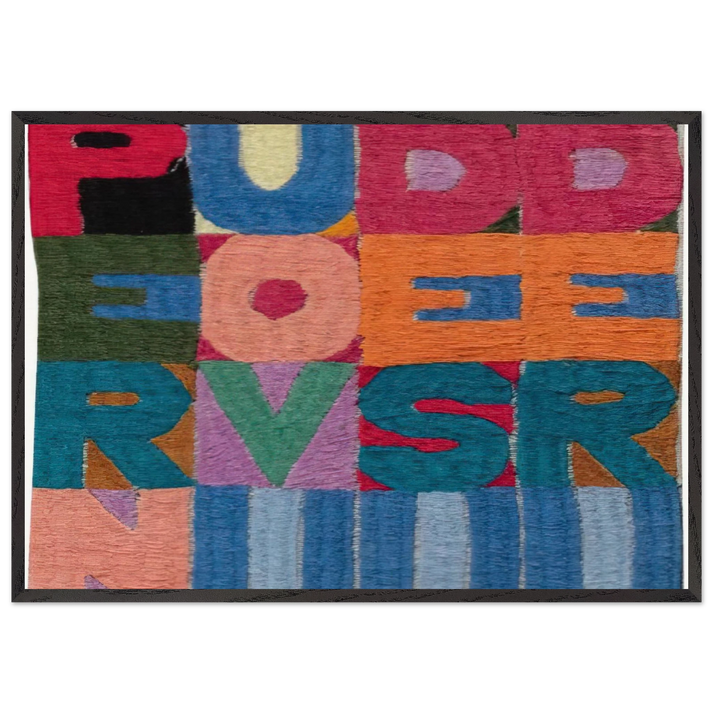 PER NUOVI DESIDERI 1977 - Alighiero Boetti 70x100 cm / 28x40 inches Framed Art Print – Black Wooden Frame