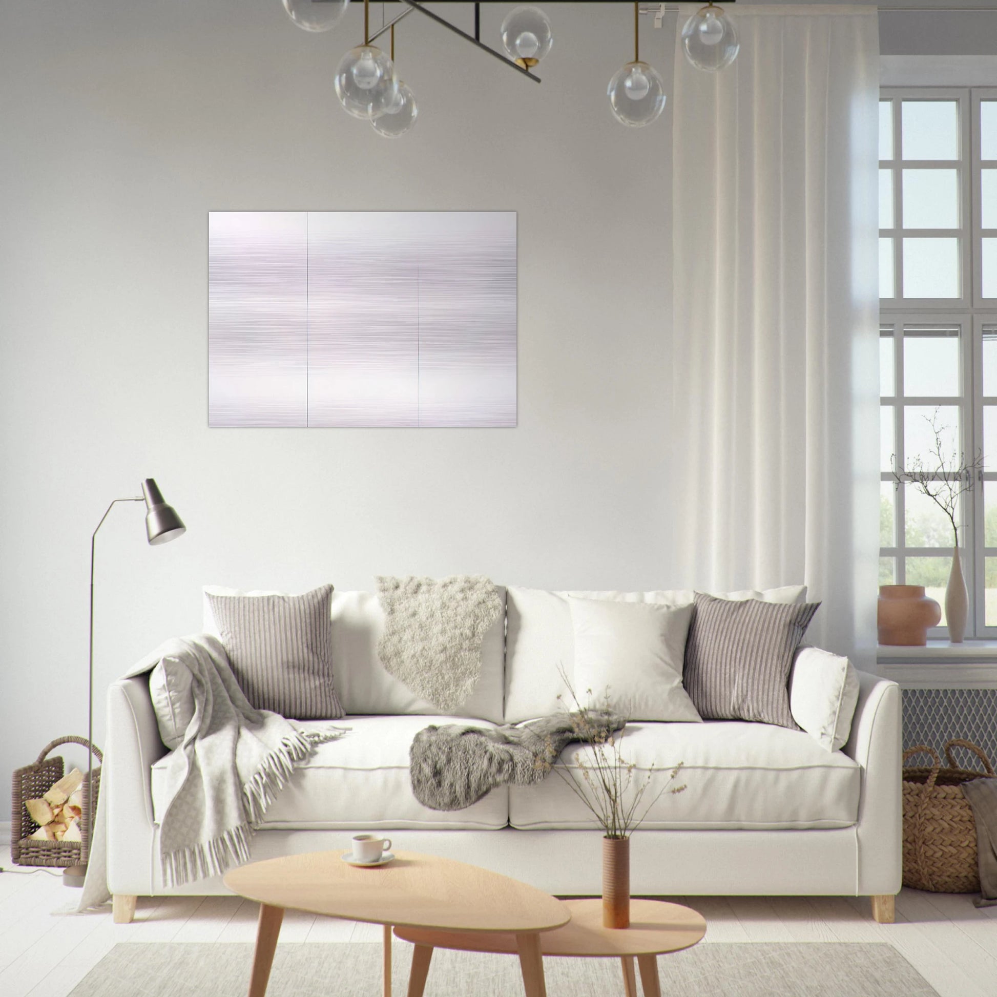 WHITE PAINTING THREE PANEL 1951 - Robert Rauschenberg Brushed Aluminum Print - 70x100 cm / 28x40 inches | Robert Rauschenberg Aluminum Print | Robert Rauschenberg Prints