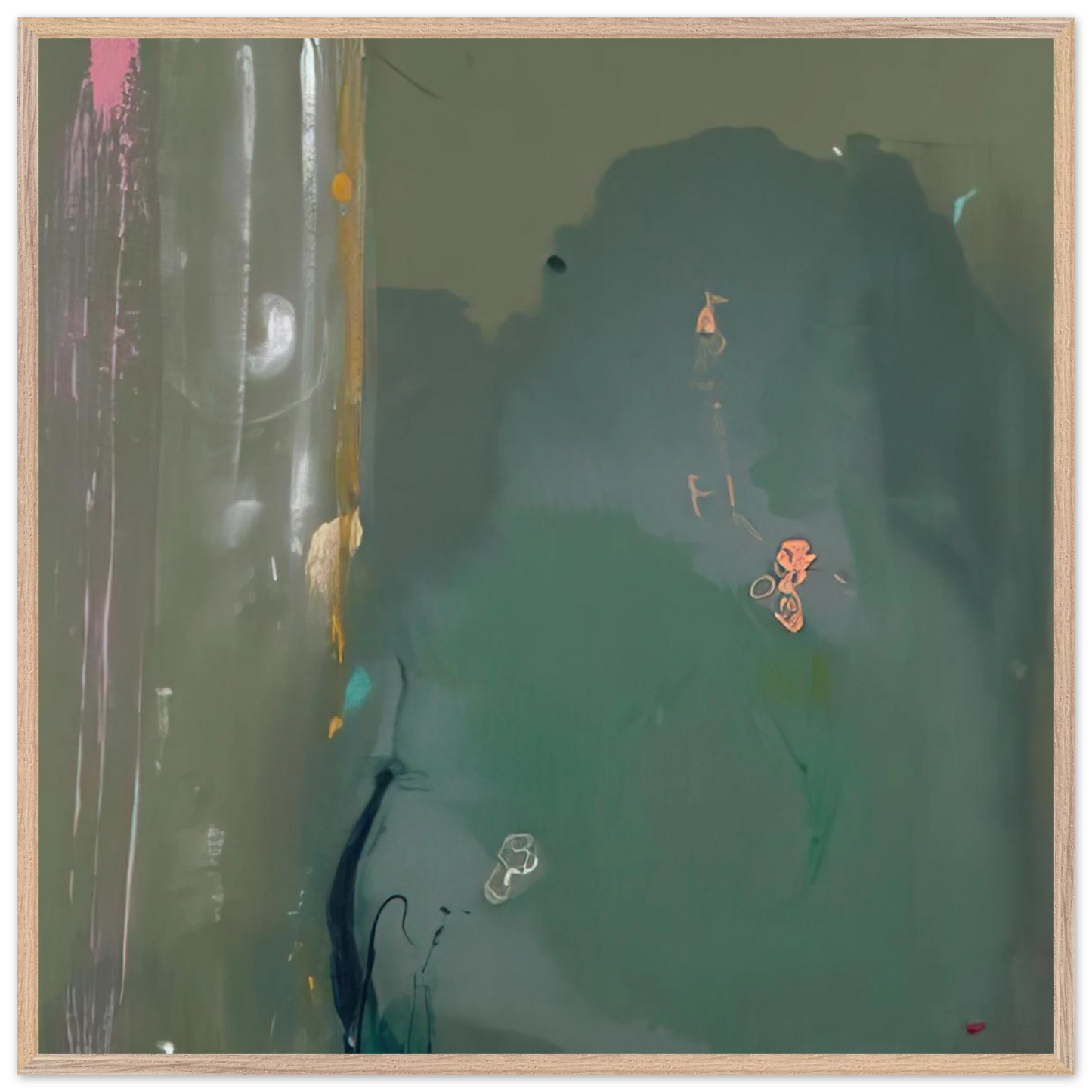 Helen Frankenthaler - CÃƒÆ’Ã‚Â´te d Argent - 1980 Wall art - 21x29.7 cm / 8x12" - Premium Wooden Framed Poster With Fine Art Paper-canvas - Wood frame