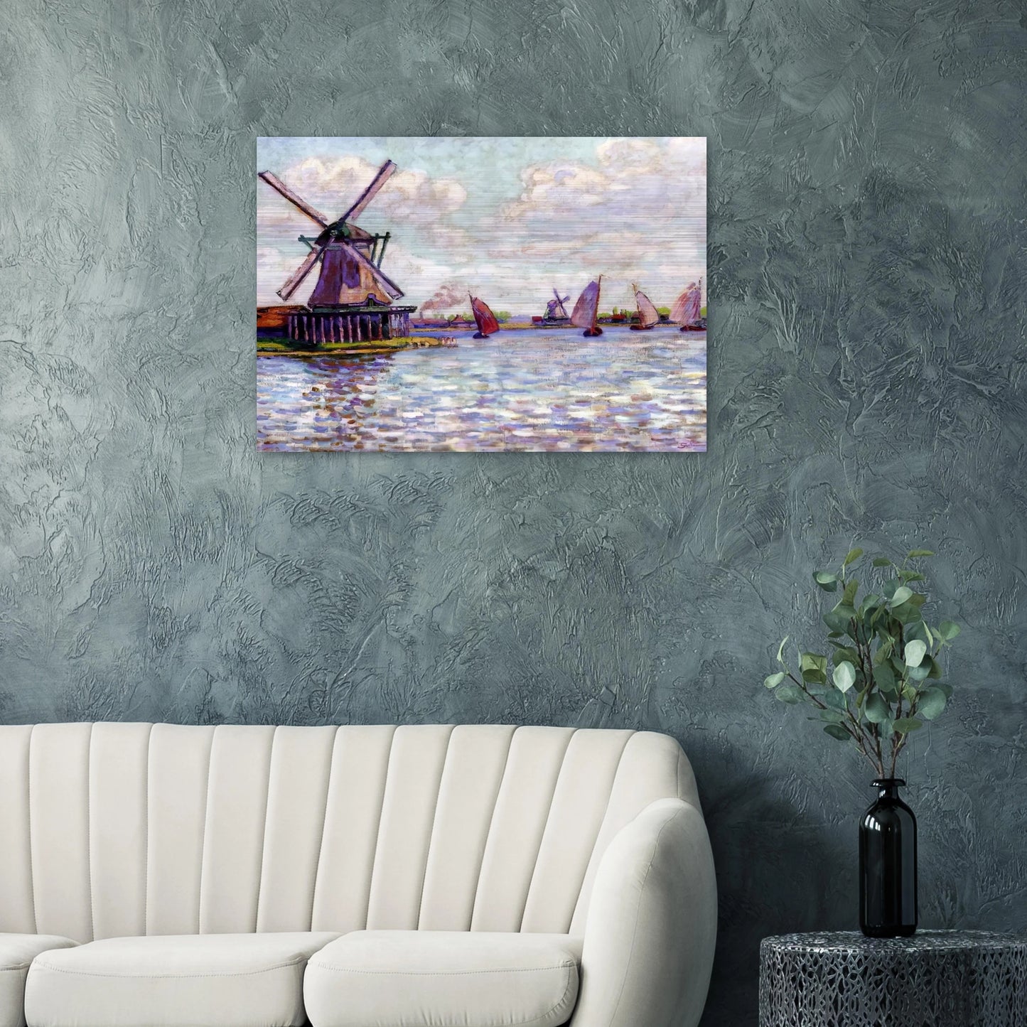 Moulins en Hollandee - 1904 - Armand Guillaumin Brushed Aluminum Print - 70x100 cm / 28x40 inches | Armand Guillaumin Aluminum Print | Armand Guillaumin Prints