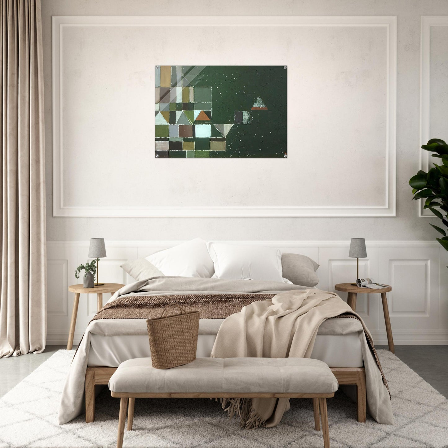 SQUARE MOTIF GREEN LILAC 1948 - Victor Pasmore Acrylic Print - 70x100 cm / 28x40″ inches