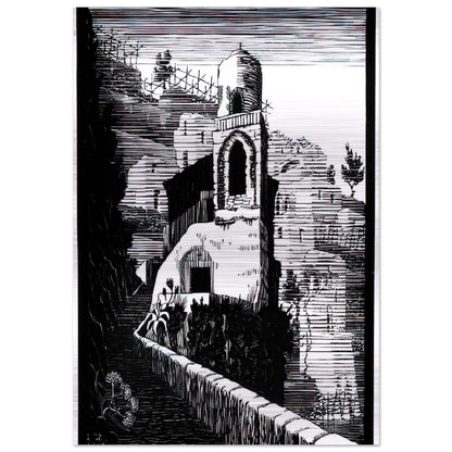 SAN GIOVANNI RAVELLO FEBRUARY 1932 1932 - MC Escher Brushed Aluminum Print - 70x100 cm / 28x40 inches | MC Escher Aluminum Print | MC Escher Prints