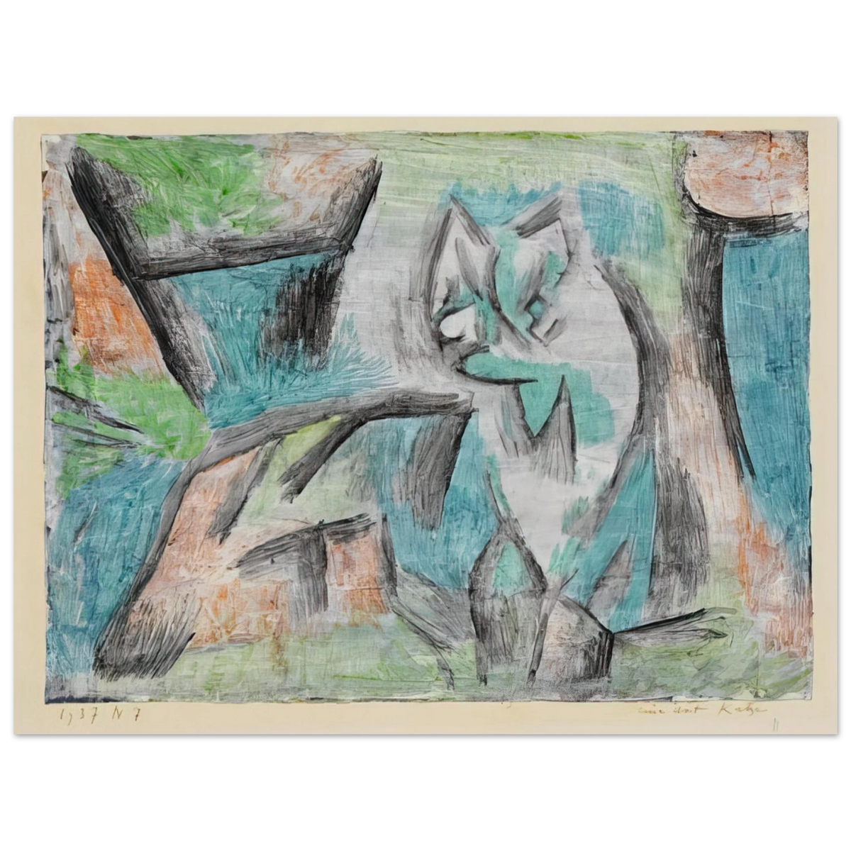 Paul Klee - A KIND OF CAT 1937  75x100 cm / 30x40inches Fine Art Poster