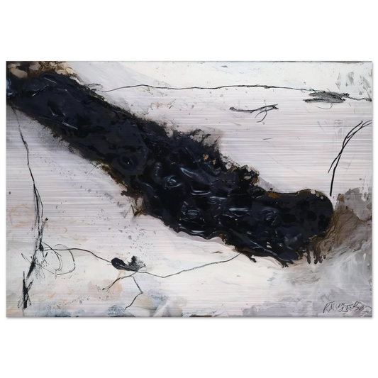 Fluss - 1983 - Emil Schumacher Brushed Aluminum Print - 70x100 cm / 28x40 inches | Emil Schumacher Aluminum Print | Emil Schumacher Prints