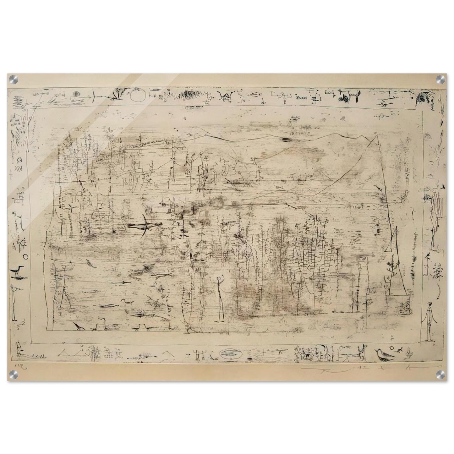 FLORA AND FAUNA 1951 - Zao Wou-Ki Acrylic Print - 70x100 cm / 28x40″ inches | Zao Wou-Ki Wall Art | Zao Wou-Ki Prints
