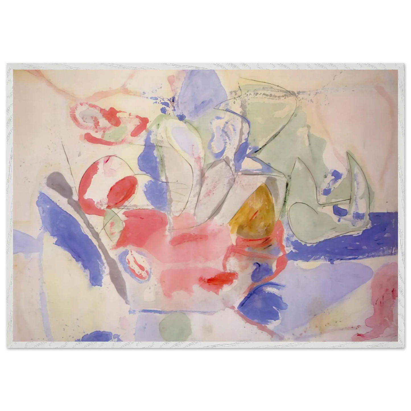 Helen Frankenthaler - Mountains and Sea - 1952 Wall art - A1 (59.4 x 84.1  cm) - Premium Wooden Framed Poster With Fine Art Paper - Black frame