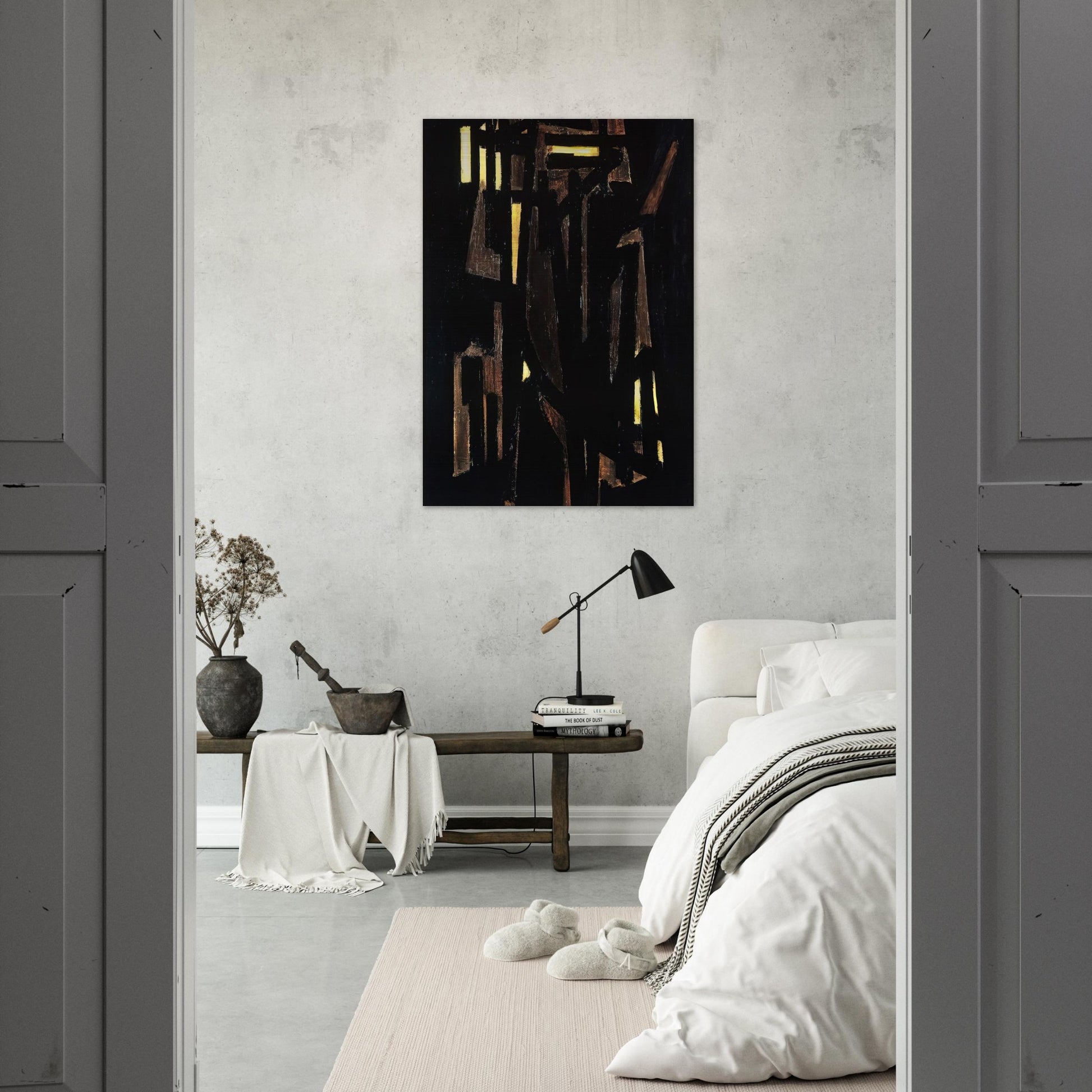 Peinture 146 x 114 cm, 1950 - 1950 - Pierre Soulages Brushed Aluminum Print - 70x100 cm / 28x40 inches | Pierre Soulages Aluminum Print | Pierre Soulages Prints
