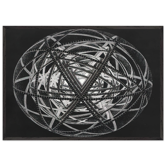 CONCENTRIC RINDS - MC Escher 70x100 cm / 28x40 inches Framed Art Print – Black Wooden Frame | Maurits Cornelis Escher Prints