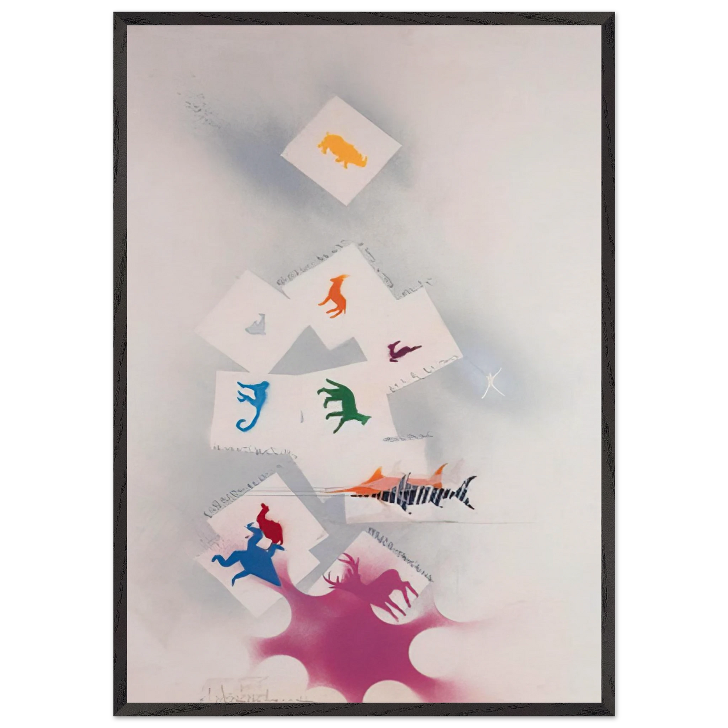 Untitled 2 N2 - Alighiero Boetti 70x100 cm / 28x40 inches Framed Art Print – Black Wooden Frame
