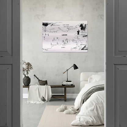 Map of Eastern U.S.S.R. Missile Bases - Andy Warhol Brushed Aluminum Print - 70x100 cm / 28x40 inches | Andy Warhol Aluminum Print | Andy Warhol Prints